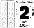 20 Die Cut Magnet #2 Sheet. 3.81 CM  / 1.5" tall. 
