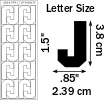 20 Die Cut Magnet J Sheet. 3.81 CM  / 1.5" tall. 