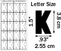 20 Die Cut Magnet K Sheet. 3.81 CM  / 1.5" tall. 