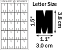 20 Die Cut Magnet M Sheet. 3.81 CM  / 1.5" tall. 