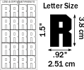 20 Die Cut Magnet R Sheet. 3.81 CM  / 1.5" tall. 