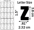 20 Die Cut Magnet Z Sheet. 3.81 CM  / 1.5" tall. 