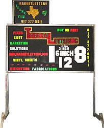 Magnet sign displaying .75", 1.5", 3", 6", 12", and 18" magnetic numbers. Displayed in 13 colors.