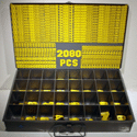 3/4" and 1.5" Magnet Letter Kits. 2080 Yellow Pieces in Steel Box