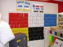 6" magnet display on pegboards. Retail magnets