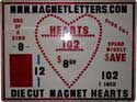 8x12 magnet sheet of die cut hearts