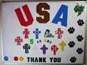 Magnet USA, Symbols and Crosses displayed on White Board